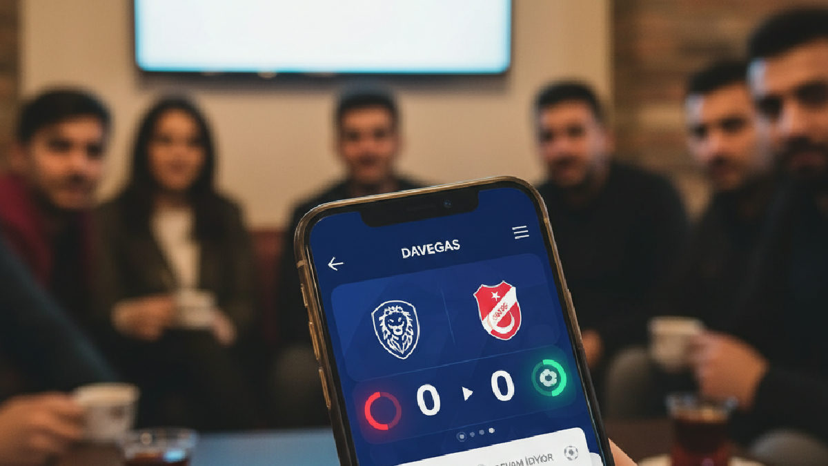 Mobil cihazından Davegas canlı skorlarını takip eden bir kullanıcı.